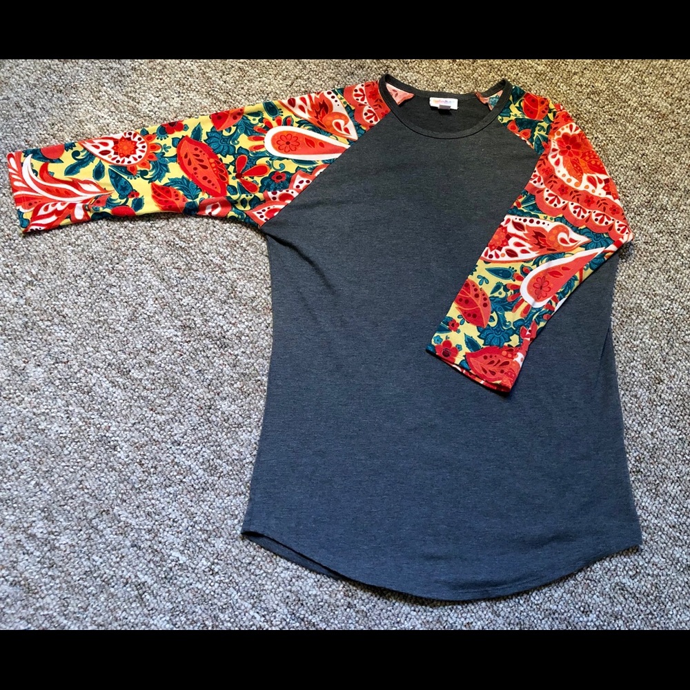 LuLaRoe paisley Randy baseball style T